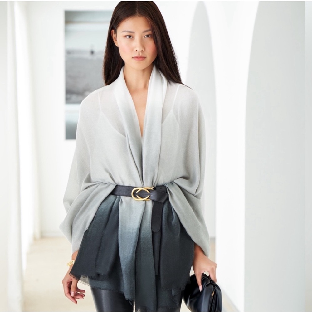 Brand New Carly Cushnie Scarf in grey ombré - NWT